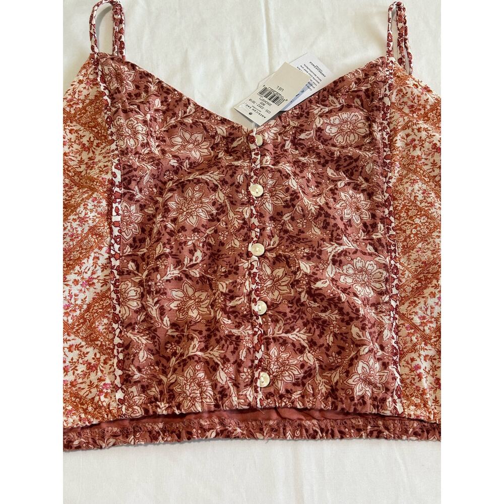 NWT American Eagle Mieux Ensemble Boho Button Floral Crop Top Size Large - Picture 4 of 12